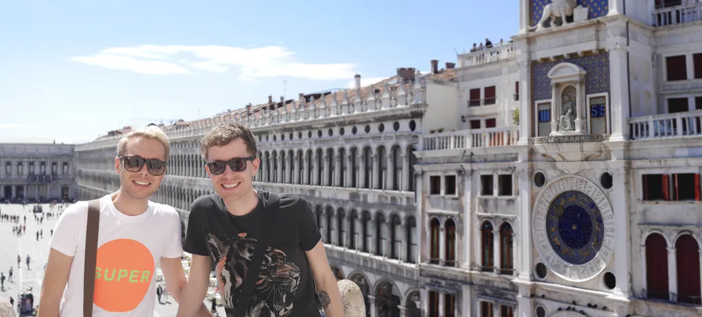 Neil and I at St Marks clock tower, Venice, 2017